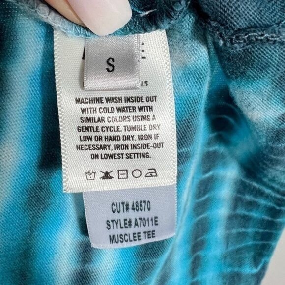 AGOLDE Futura Blue tie-dyed Musclee Tee  - Size S - Picture 5 of 6